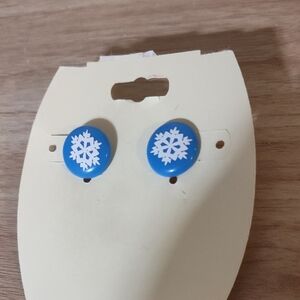 Blue Snowflake Kids Earrings